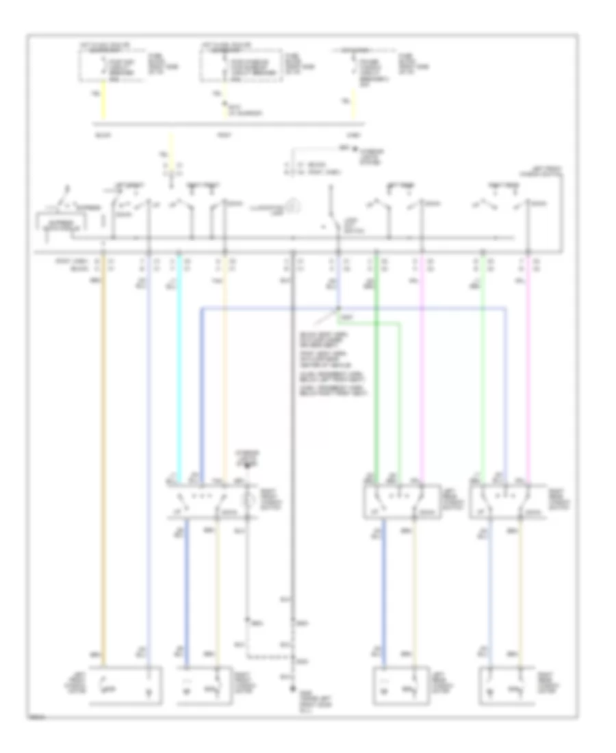 Электросхема стеклоподъемников, 4 двери для Chevrolet Lumina 1997