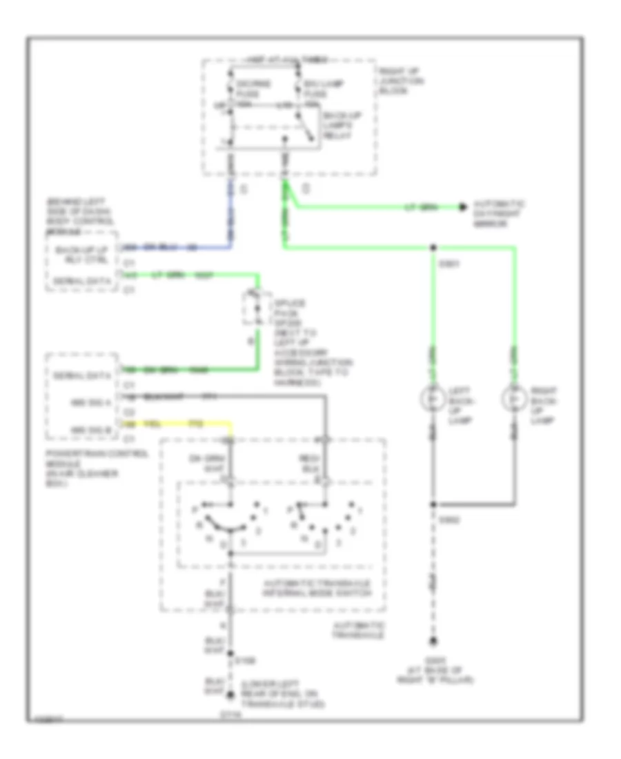 Электросхема заднего хода для Chevrolet Impala LS 2000