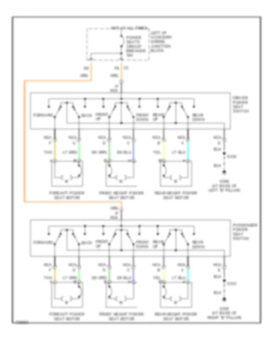 Электросхема привода сидений для Chevrolet Impala LS 2000