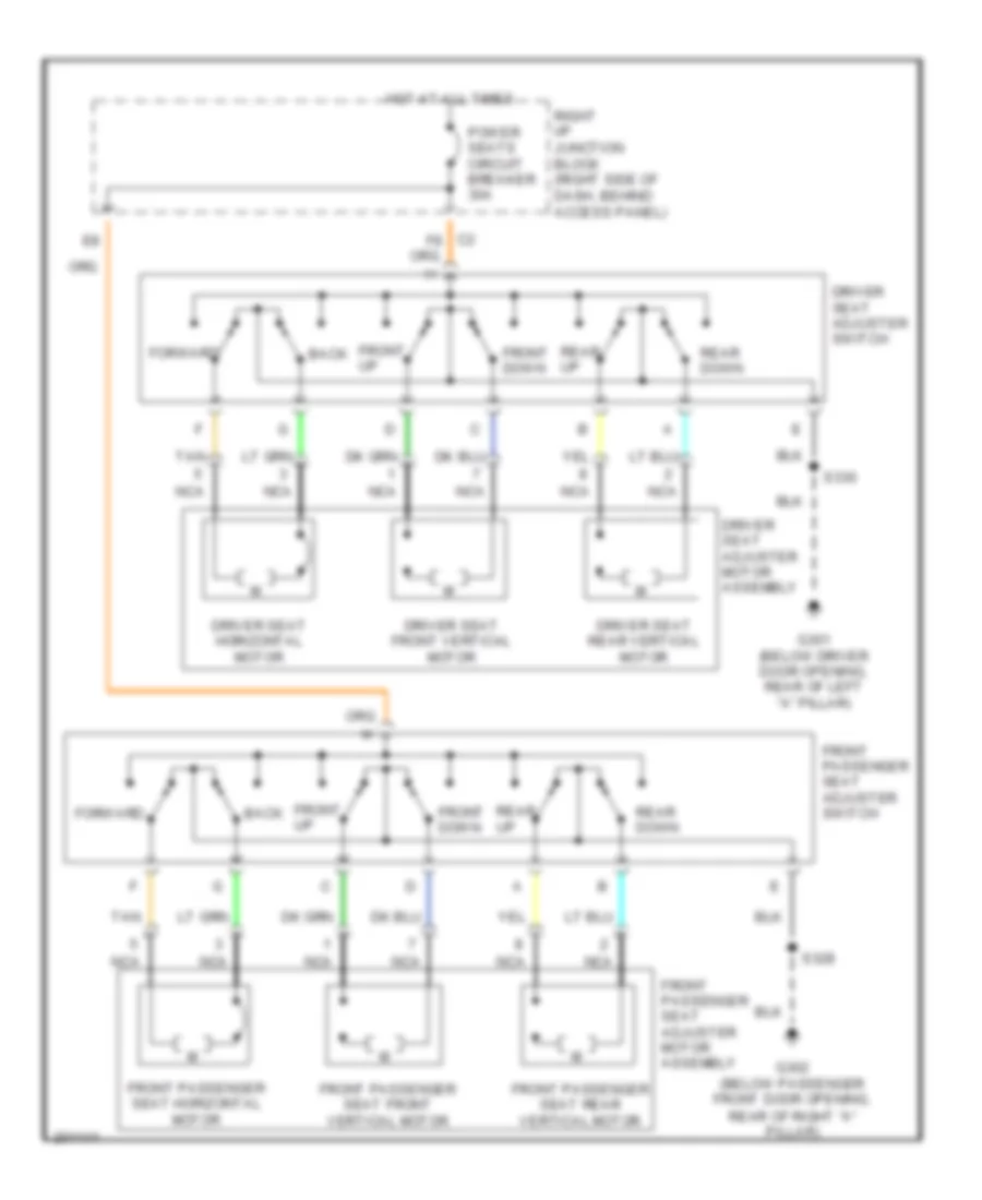 Электросхема привода сидений с 6 путями для Chevrolet Impala 2005