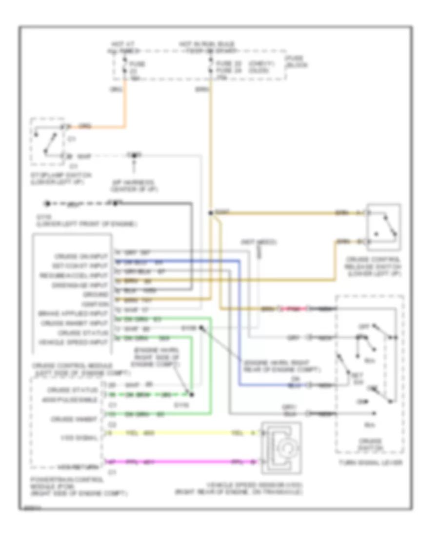 Электросхема системы круизконтроля для Chevrolet Lumina LTZ 1997