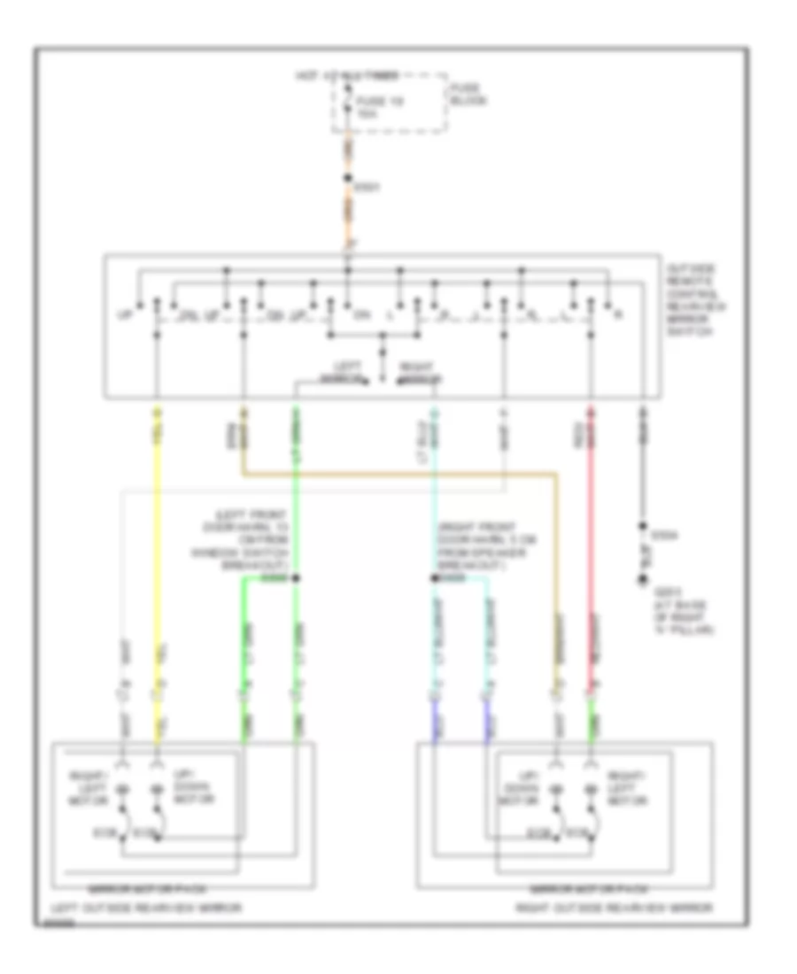 Электросхема привода зеркал для Chevrolet Lumina LTZ 1997