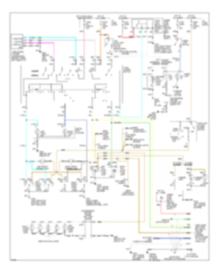 Электросхема внешнего освещения для Chevrolet Suburban K2500 1996