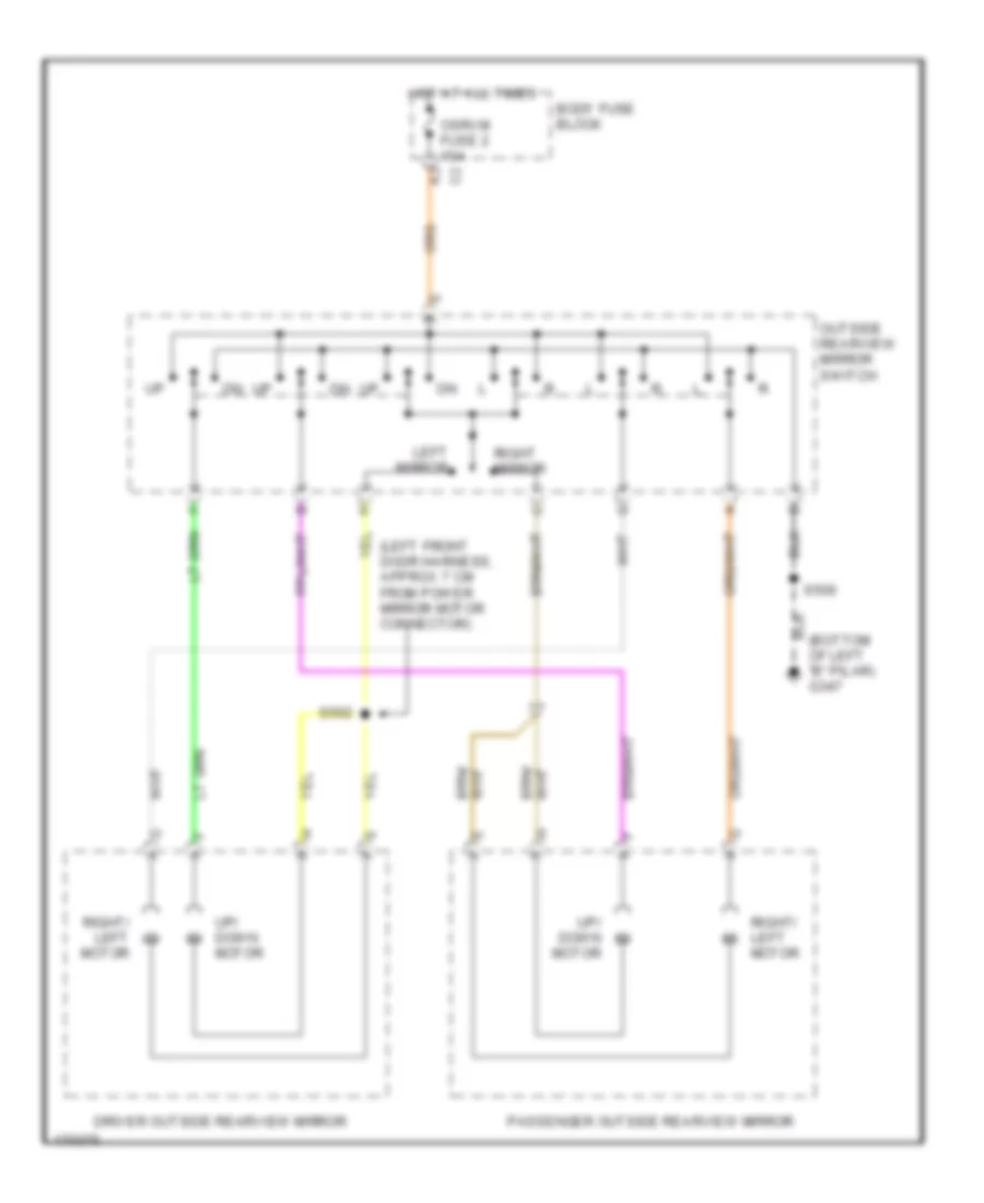 Электросхема привода зеркал для Chevrolet Chevy Express H2003 1500