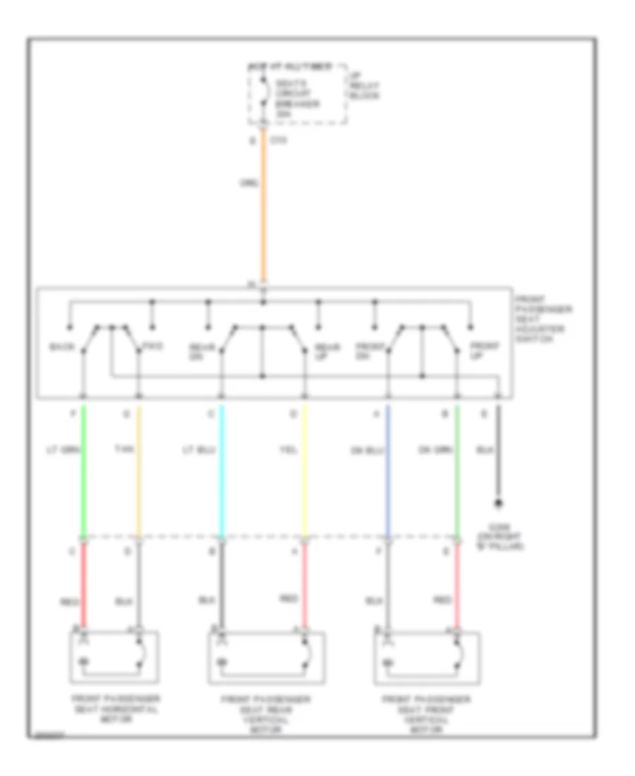 Электросхема привода пассажирского сиденья для Chevrolet Suburban C2005 1500