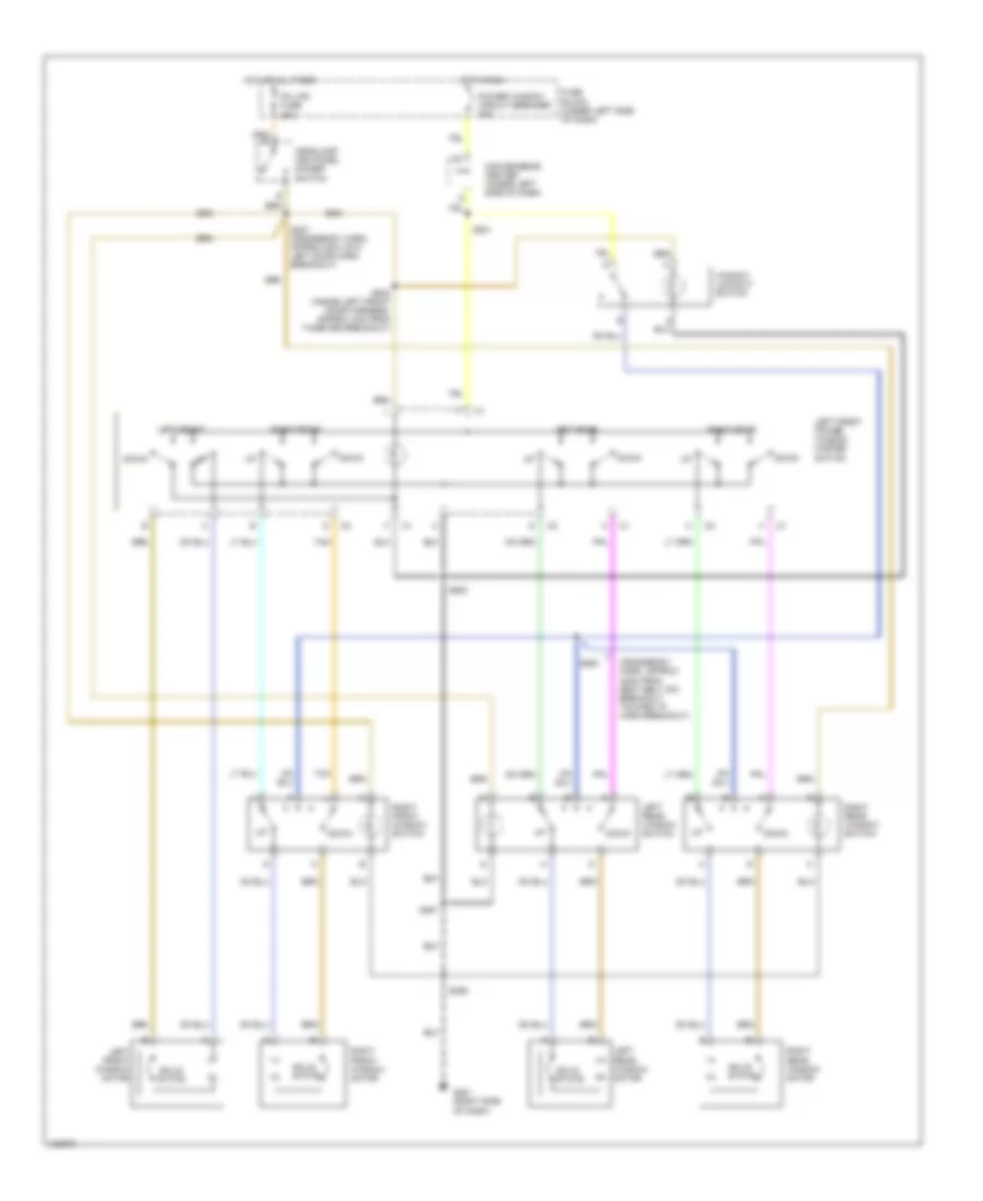 Электросхема стеклоподъемников, 4 двери для Chevrolet Pickup C1998 1500