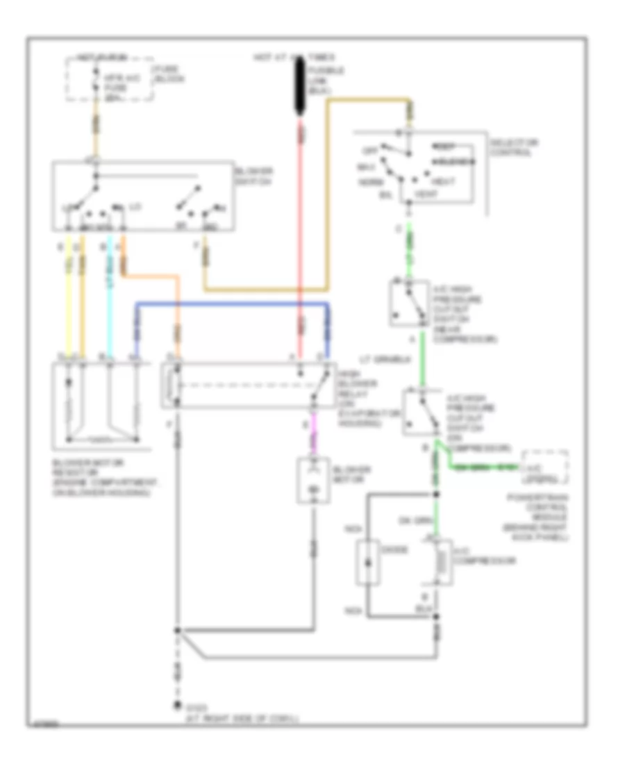 Электросхема кондиционера A/C для Chevrolet Forward Control P30 1995