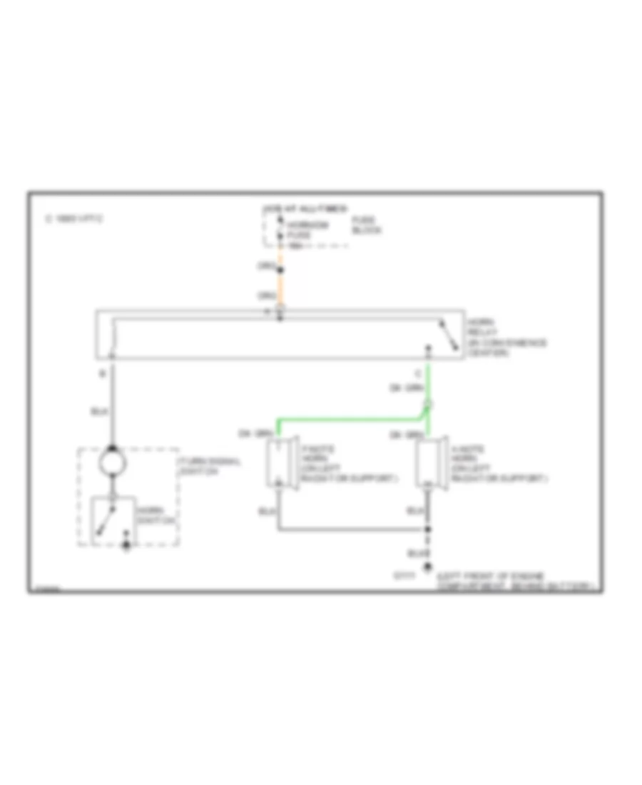 Электросхема звукового сигнал Гудка, срезанное шасси для Chevrolet Forward Control P30 1995