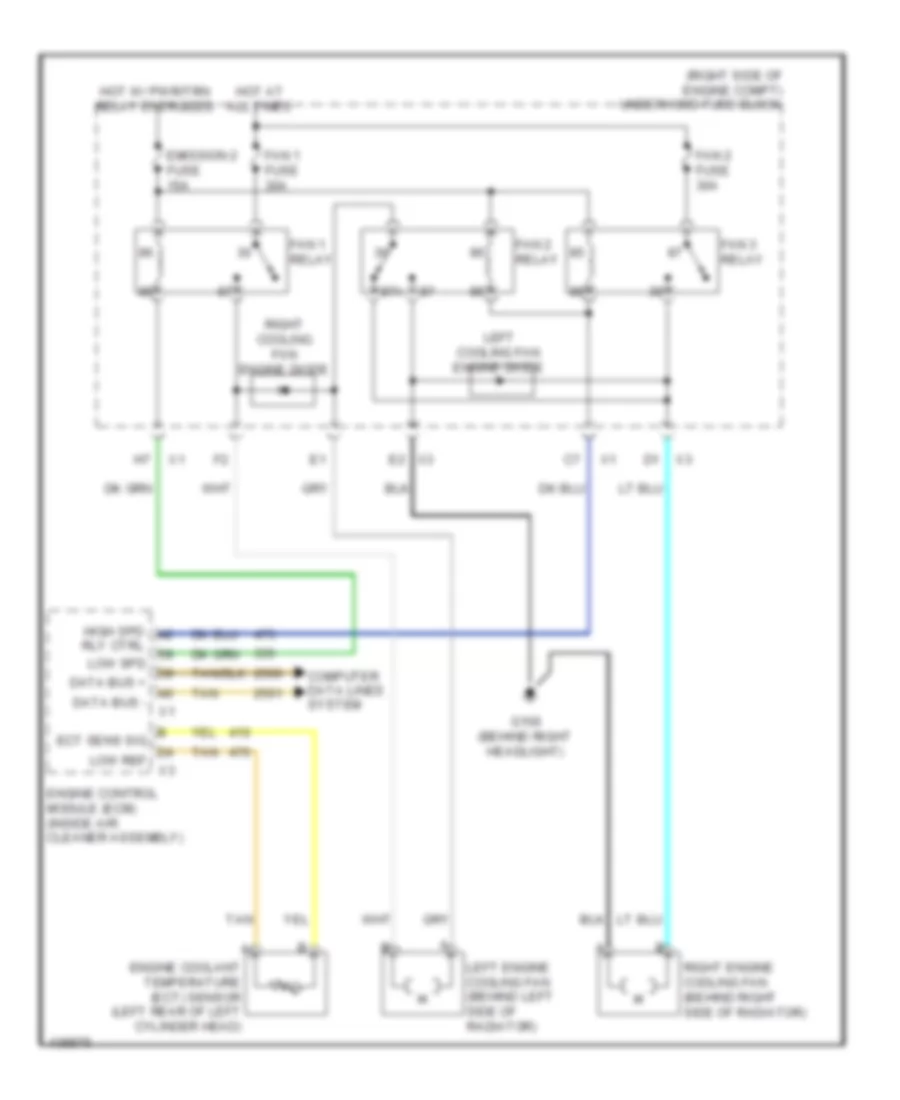 Электросхема системы охлаждения для Chevrolet Impala Limited LS 2014
