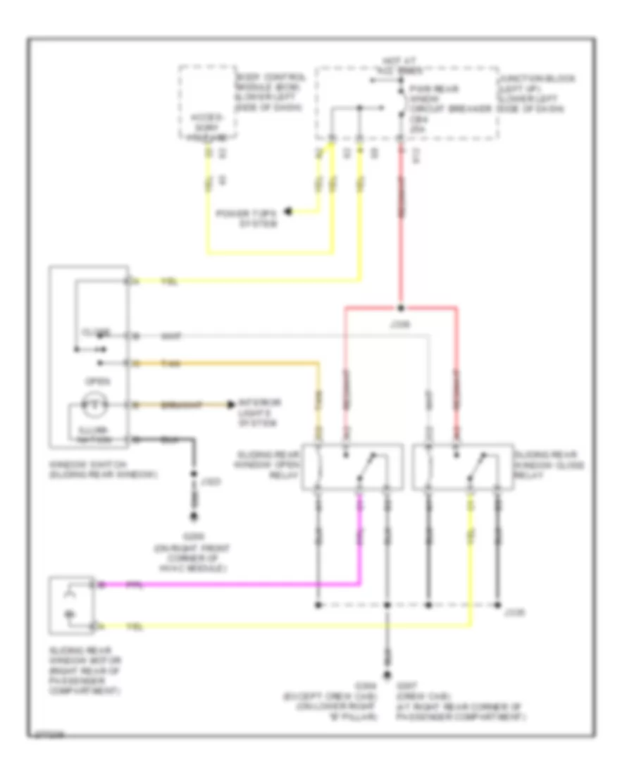 скольжение схемы заднего окна для Chevrolet Cab  amp; Chassis Silverado 3500 HD 2008