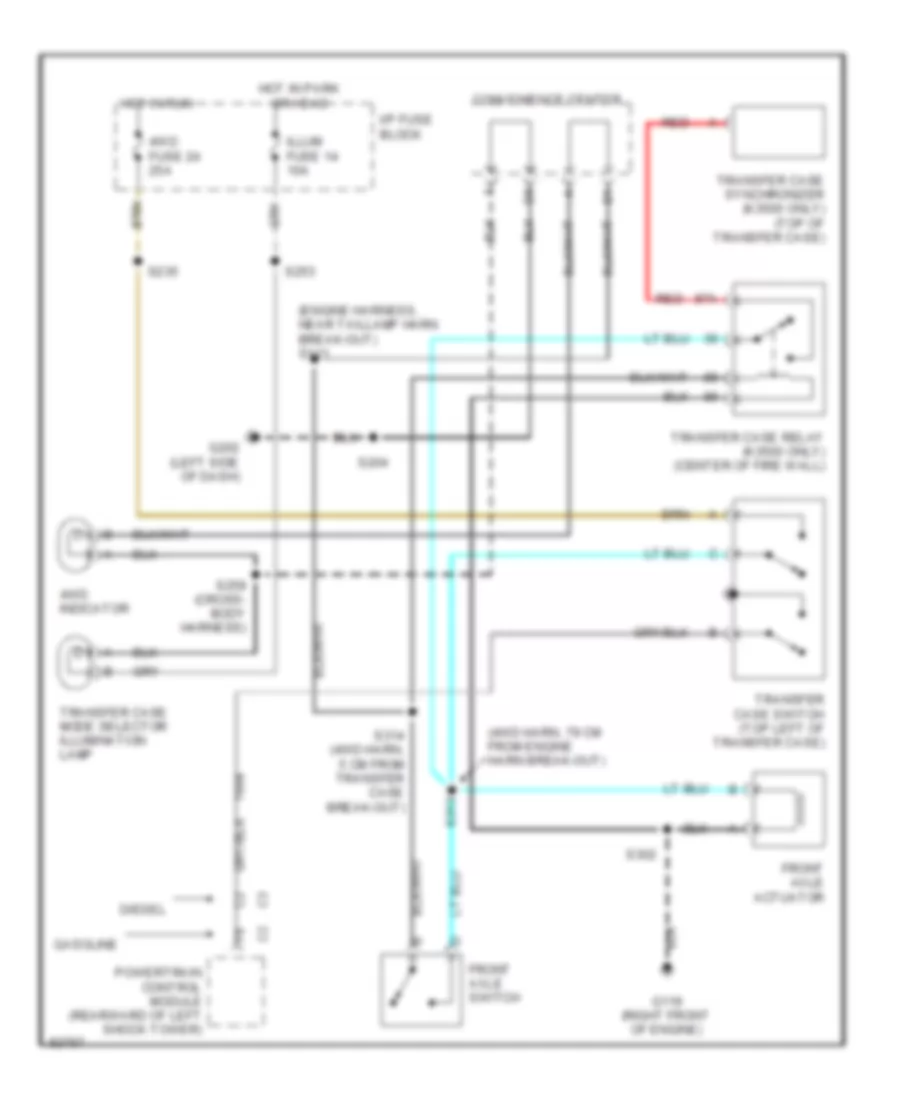 Электросхема раздатки для Chevrolet Cab  amp; Chassis K2500 1995
