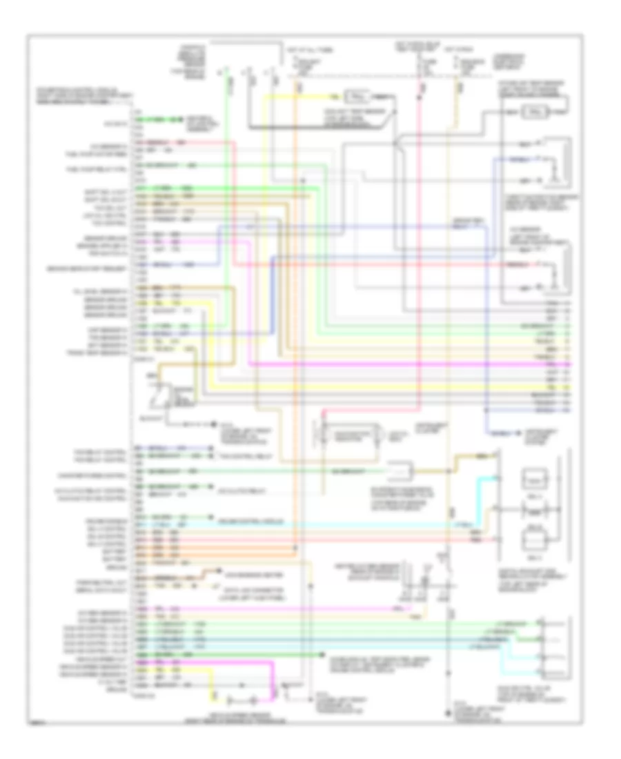 3.1L (VIN M), Электросхема системы управления двигателя С 4 Скорости A/T (1 из 2) для Chevrolet Monte Carlo Z34 1995