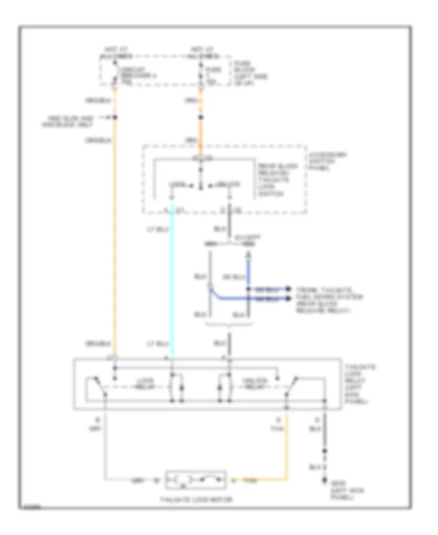 схема замка задней двери питания для Chevrolet Caprice Classic LS 1993