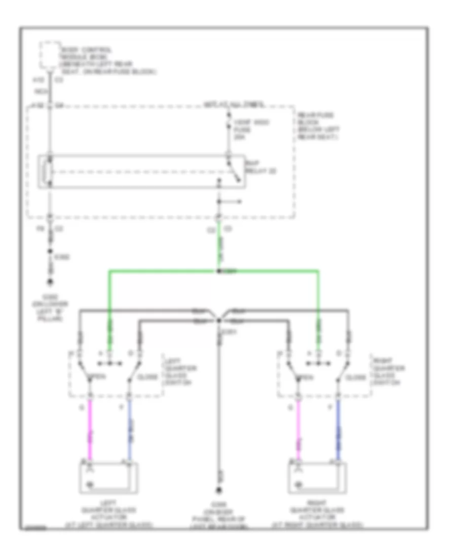 задний Windows Wiring Diagram четверти, длинная колесная база для Chevrolet TrailBlazer 2005
