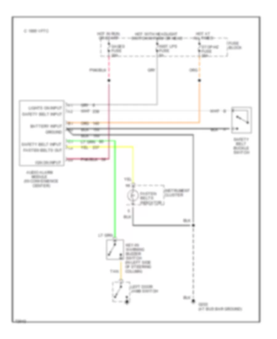 Электросхема предупреждающей системы для Chevrolet Chevy Van G30 1995