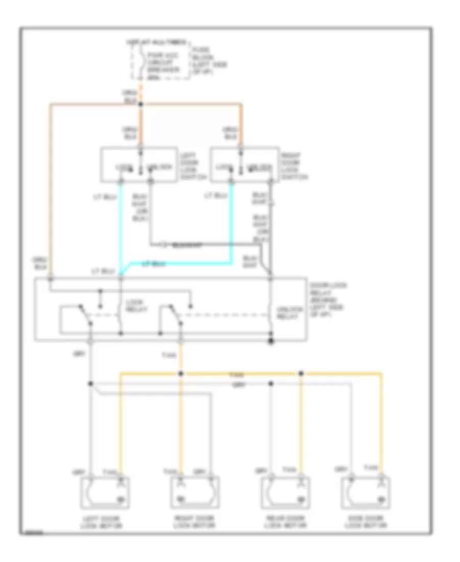 Электросхема центрального замка, С Качайте Боковую дверь для Chevrolet Cutaway P30 1991