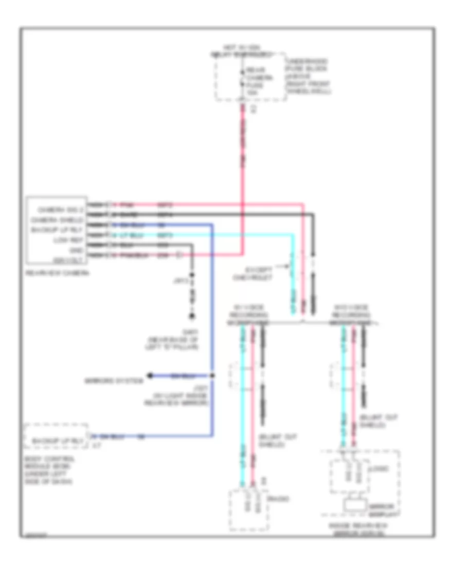 Электросхема камеры заднего вида для Chevrolet Traverse LS 2009