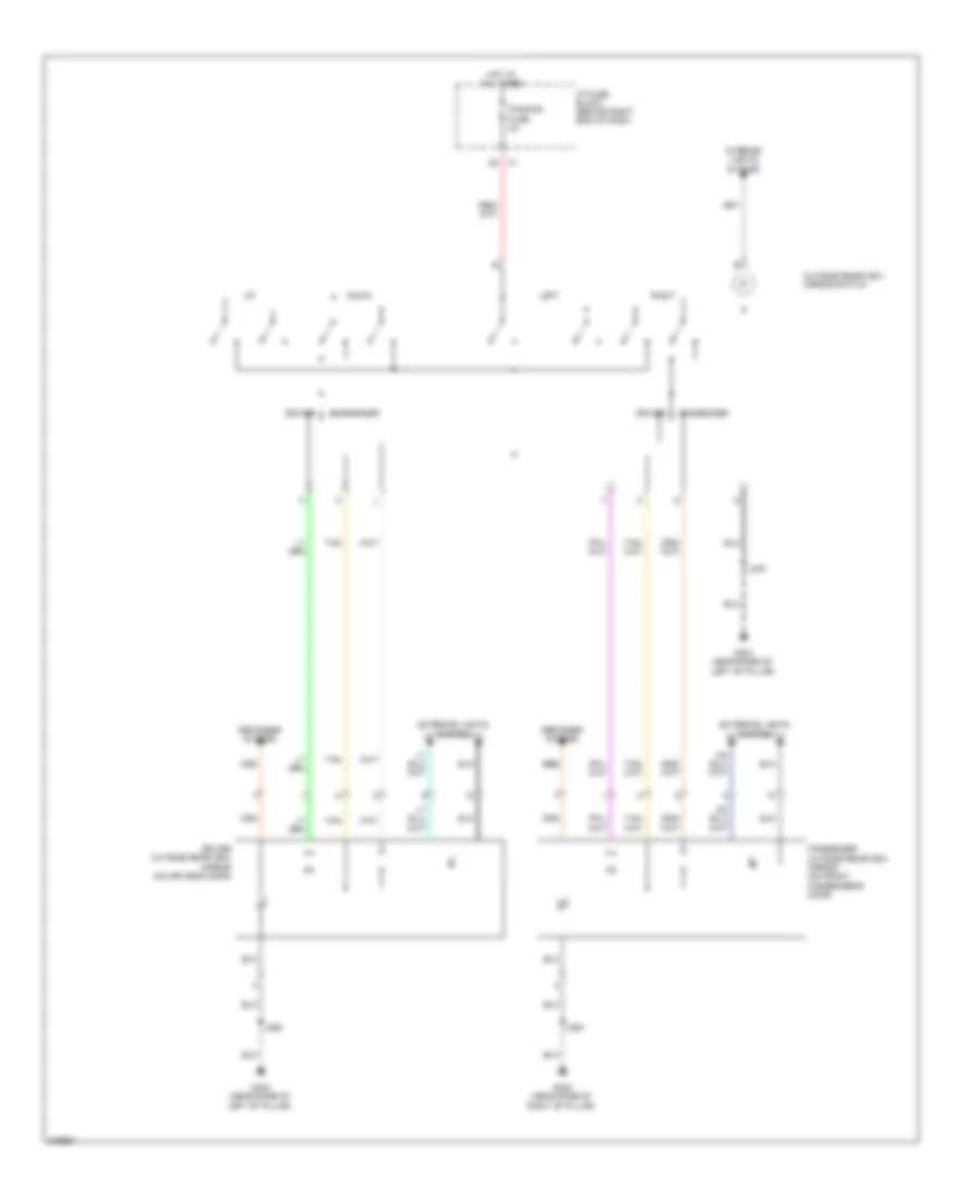 Электросхема привода зеркал для Chevrolet Traverse LS 2009