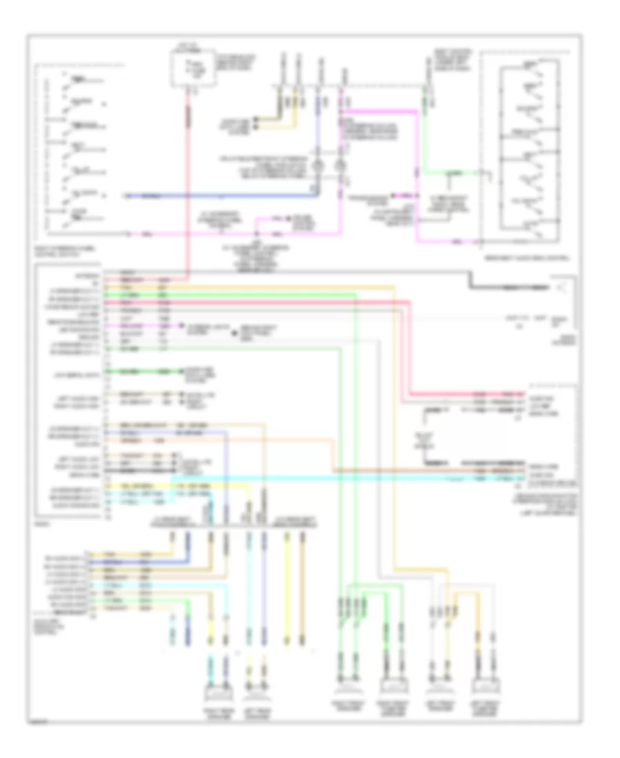 Электросхема магнитолы, стандартная комплектация для Chevrolet Traverse LS 2009