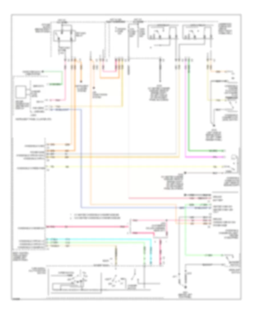 Электросхема передних стеклоочистителей дворников и омывателя лобового стекла для Chevrolet Traverse LS 2009