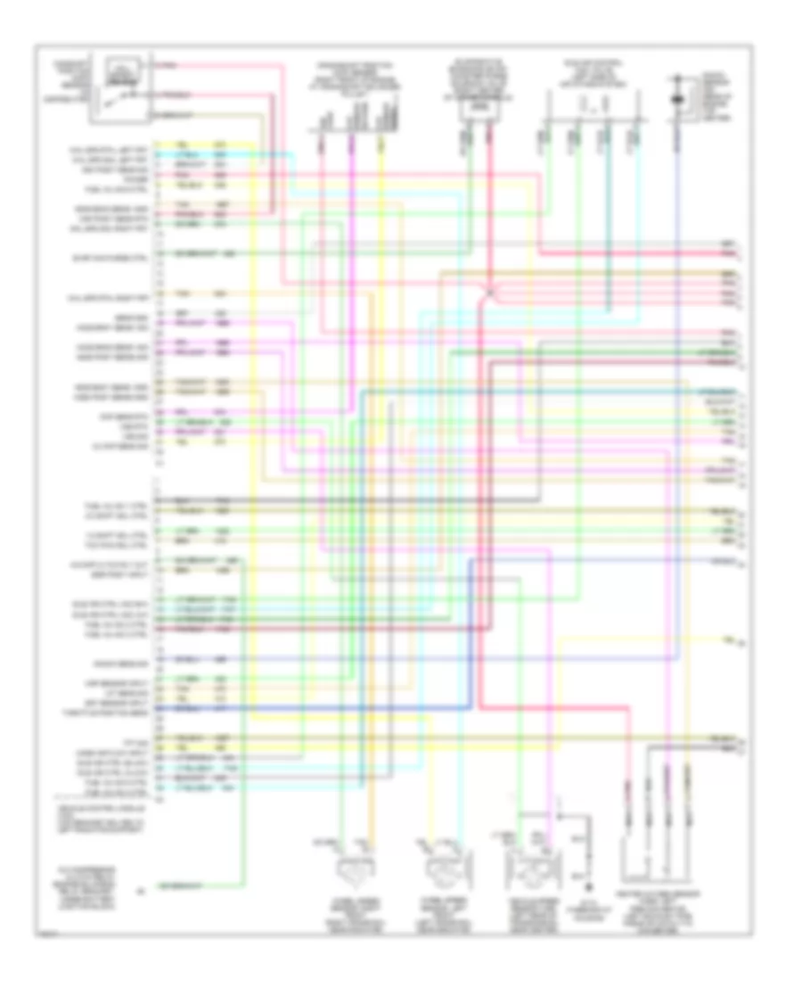 4.3L (VIN W), Электросхема системы управления двигателя коммерческое шасси (1 из 4) для Chevrolet Forward Control P30 1996