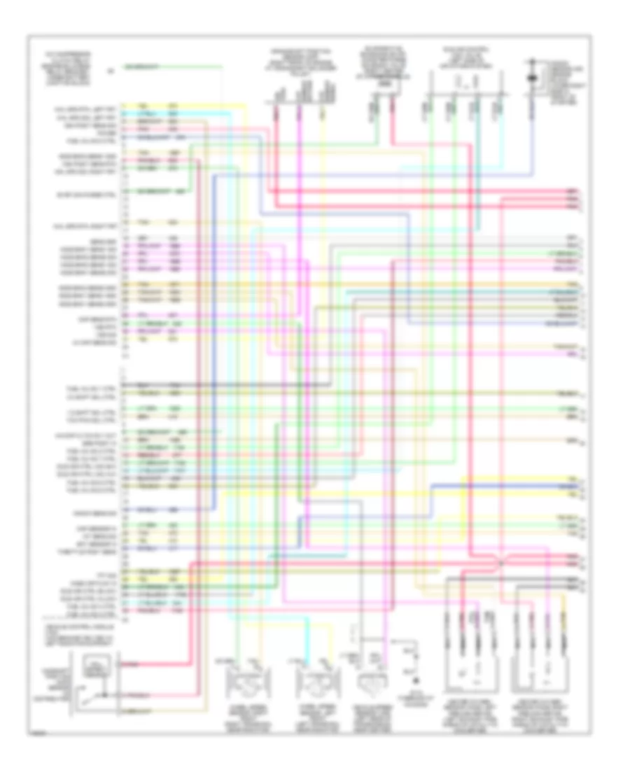 5.7L (VIN R), Электросхема системы управления двигателя коммерческое шасси (1 из 4) для Chevrolet Forward Control P30 1996