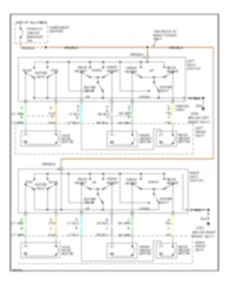 Электросхема привода сидений с 6 путями для Chevrolet Lumina 1991