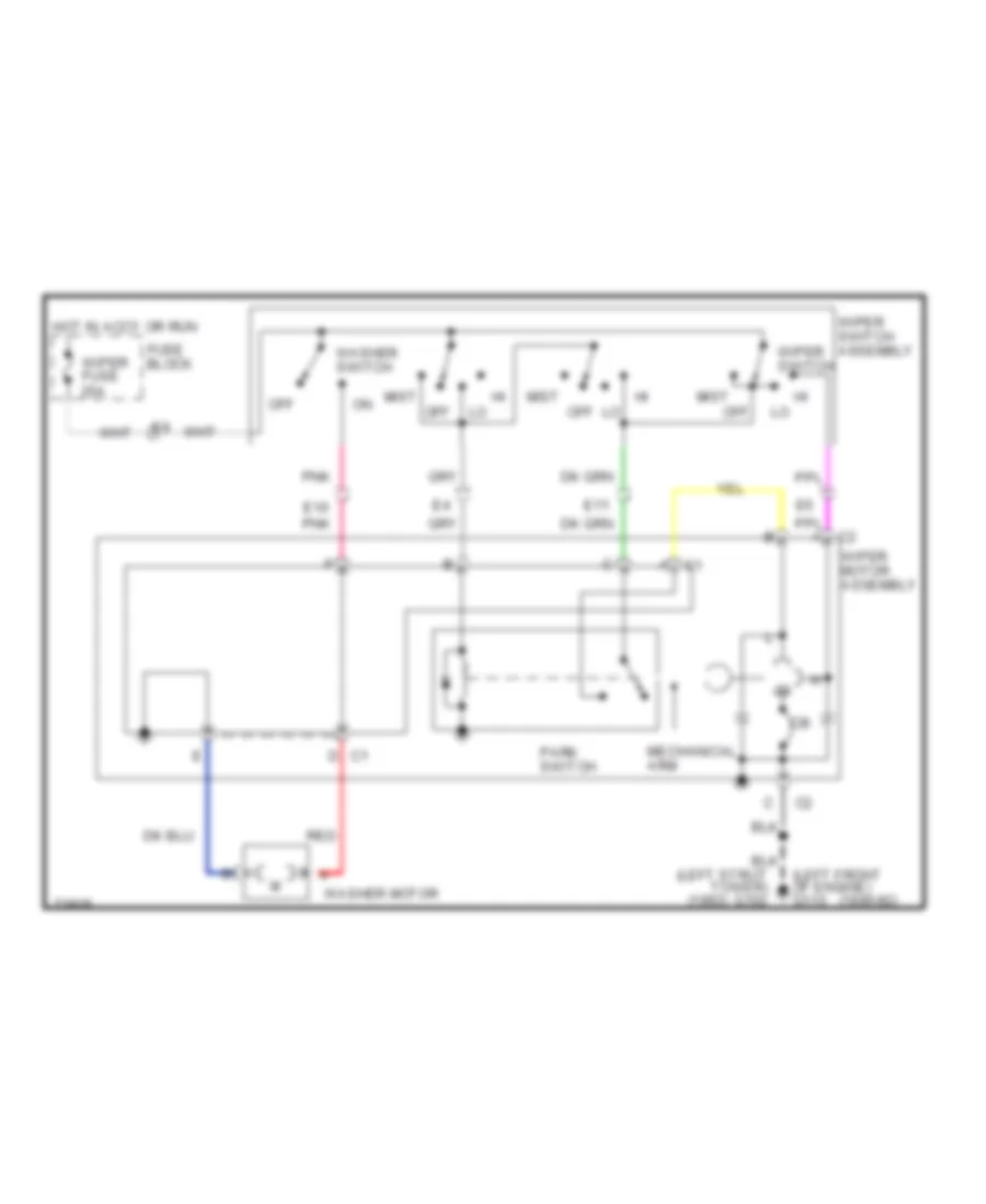 Электросхема стеклоочистителя, дворников и омывателя С 2 скоростями для Chevrolet Lumina 1991
