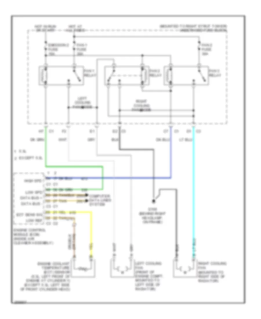 Электросхема системы охлаждения для Chevrolet Monte Carlo SS 2007
