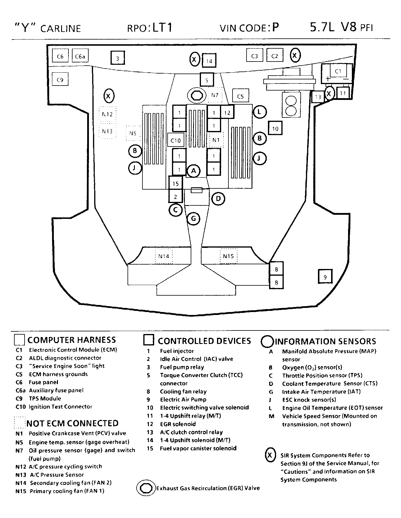 Chevrolet Corvette ZR-1 1993 - Component Locations -  Component Locations (1 Of 4)