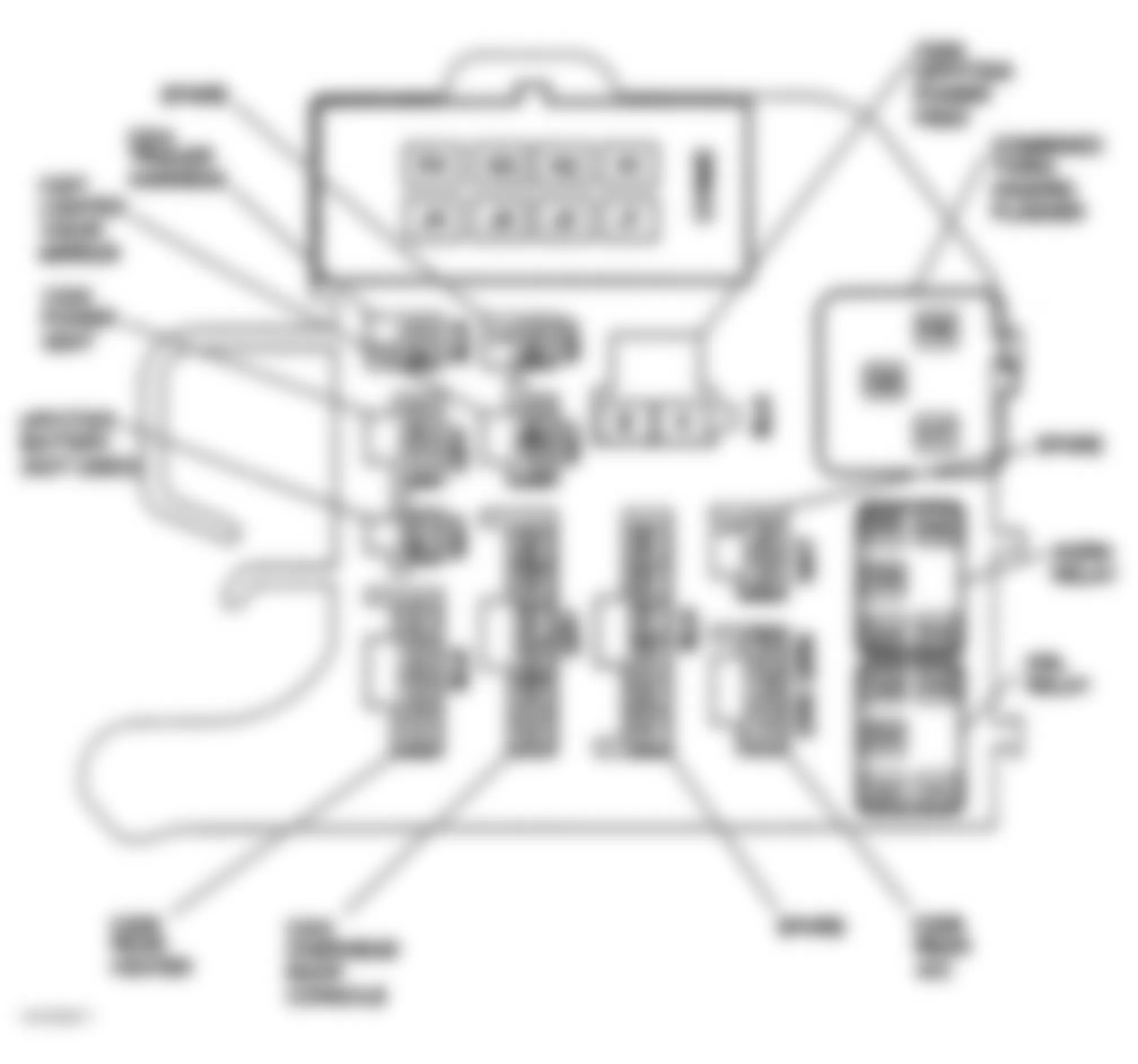 Chevrolet Astro 1996 - Component Locations -  Top View Of Convenience Center (1996-99)