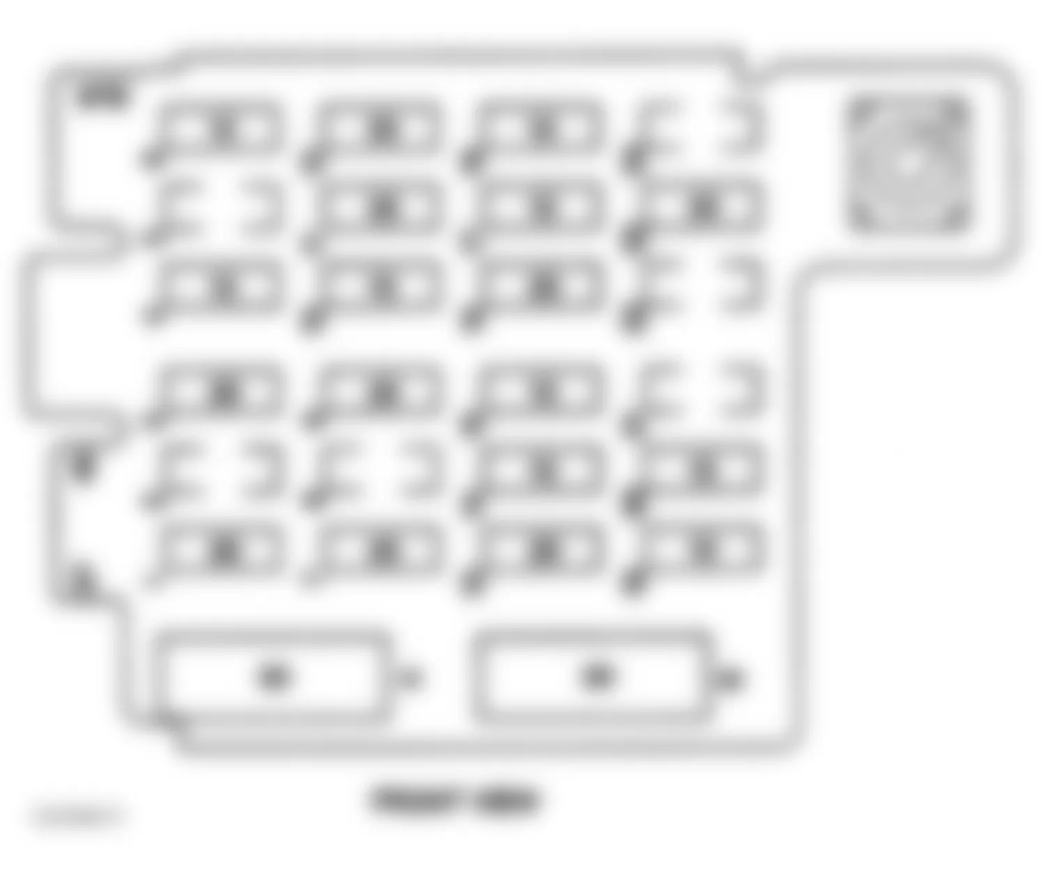 Chevrolet Astro 1996 - Component Locations -  Front View of Instrument Panel Fuse Block (1996)