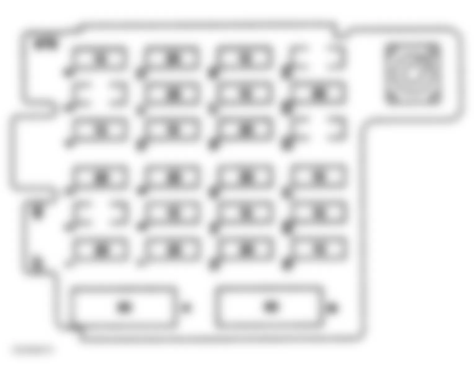 Chevrolet Astro 1996 - Component Locations -  Front View of Instrument Panel Fuse Block (1997-99)