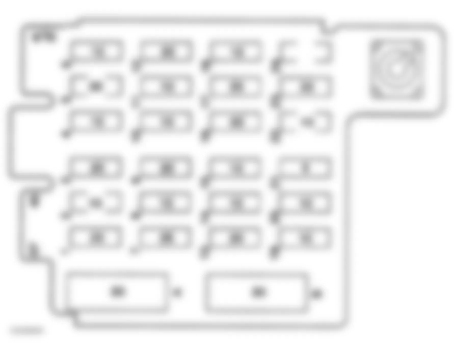 Chevrolet Astro 1996 - Component Locations -  Front View of Instrument Panel Fuse Block (2000-01)