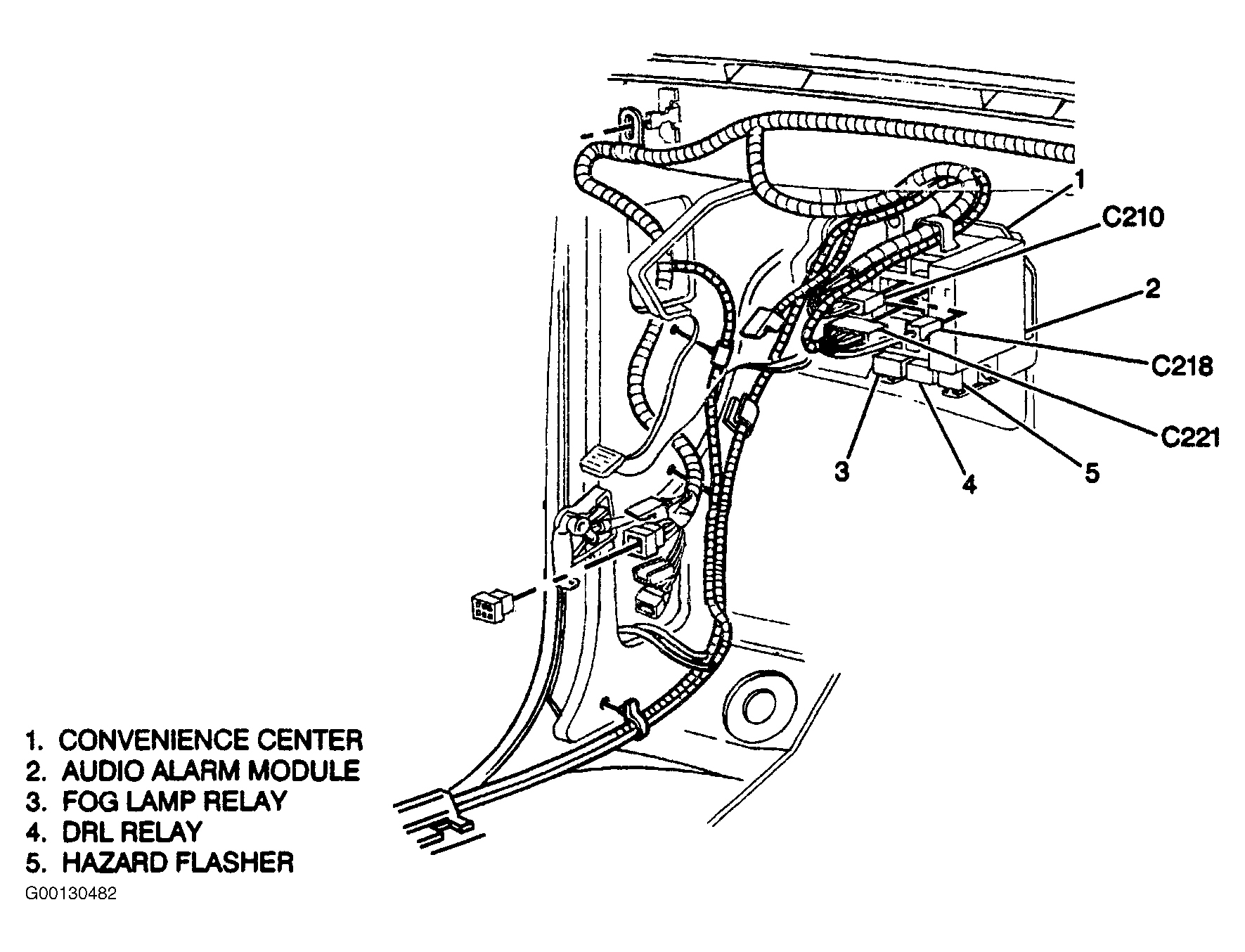 Chevrolet C3500 HD 1996 - Component Locations -  Convenience Center Location