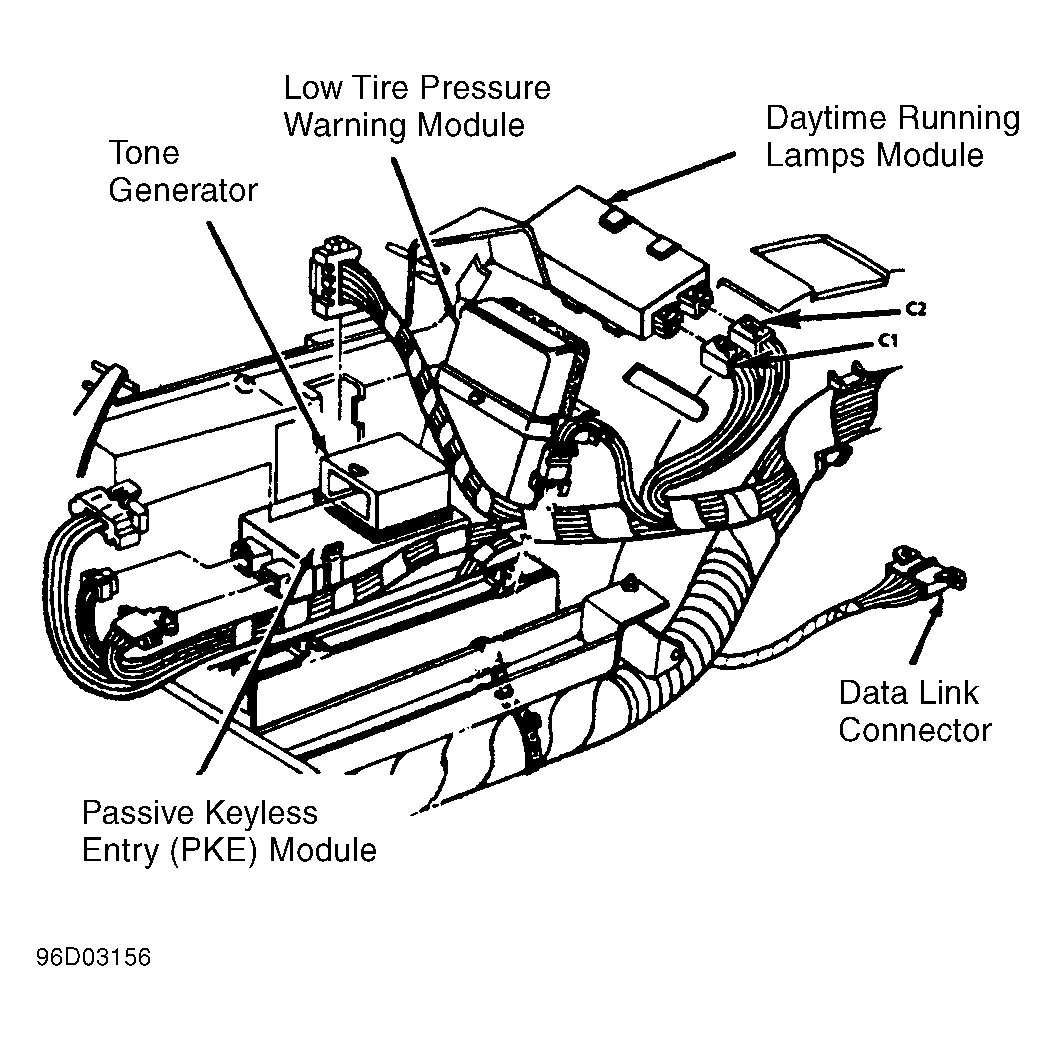 Chevrolet Corvette 1996 - Component Locations -  Behind Dash