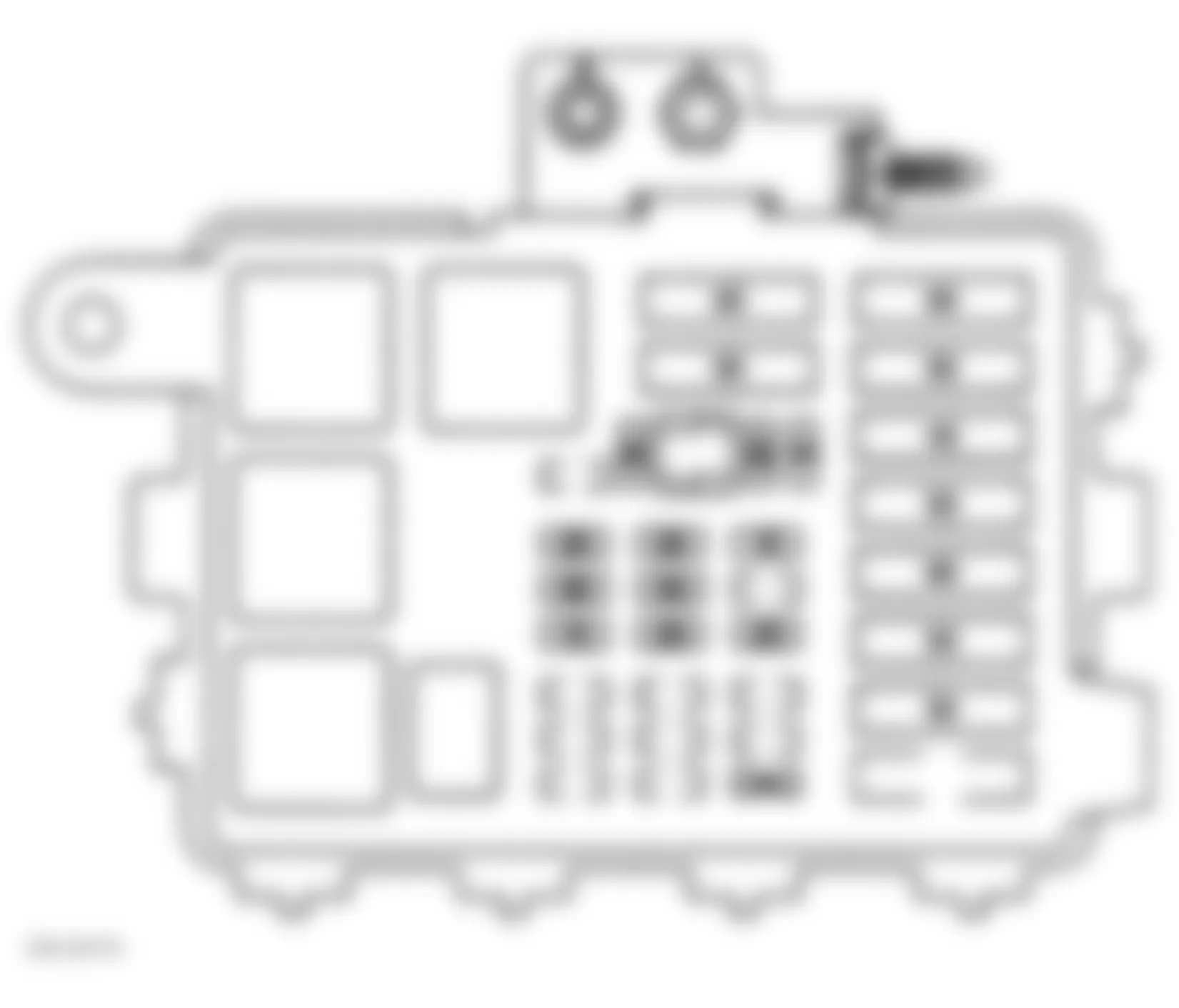 Chevrolet Suburban K2500 1997 - Component Locations -  Identifying Underhood Fuse/Relay Center Components