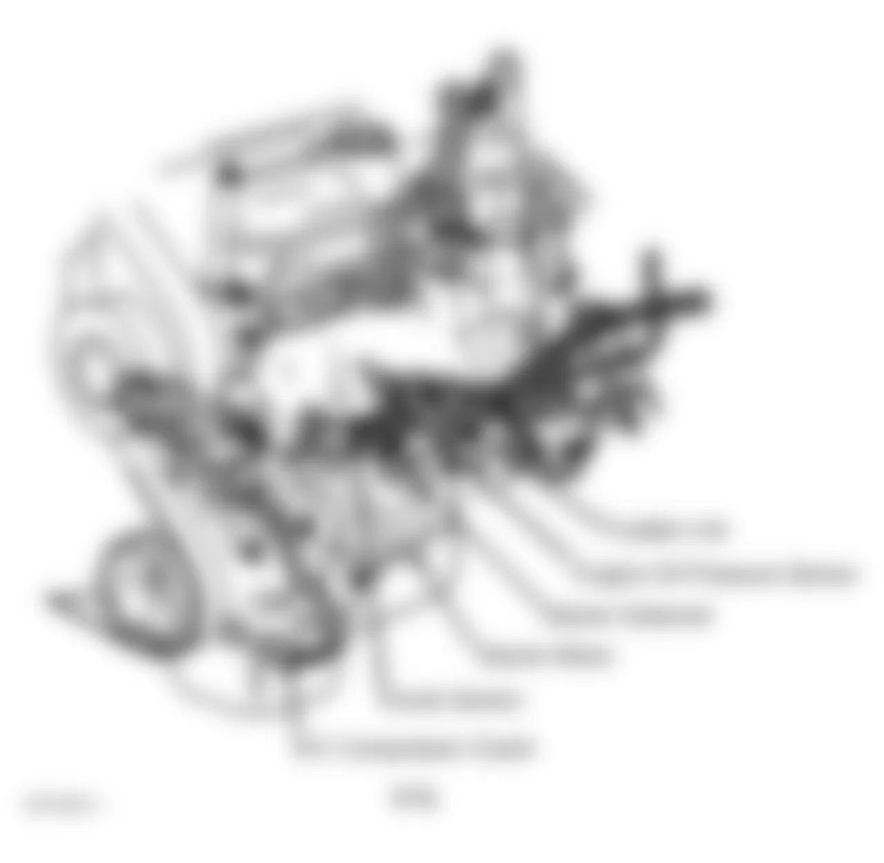 Chevrolet Malibu LS 1998 - Component Locations -  Left Front Side of Engine (3.1L VIN M)