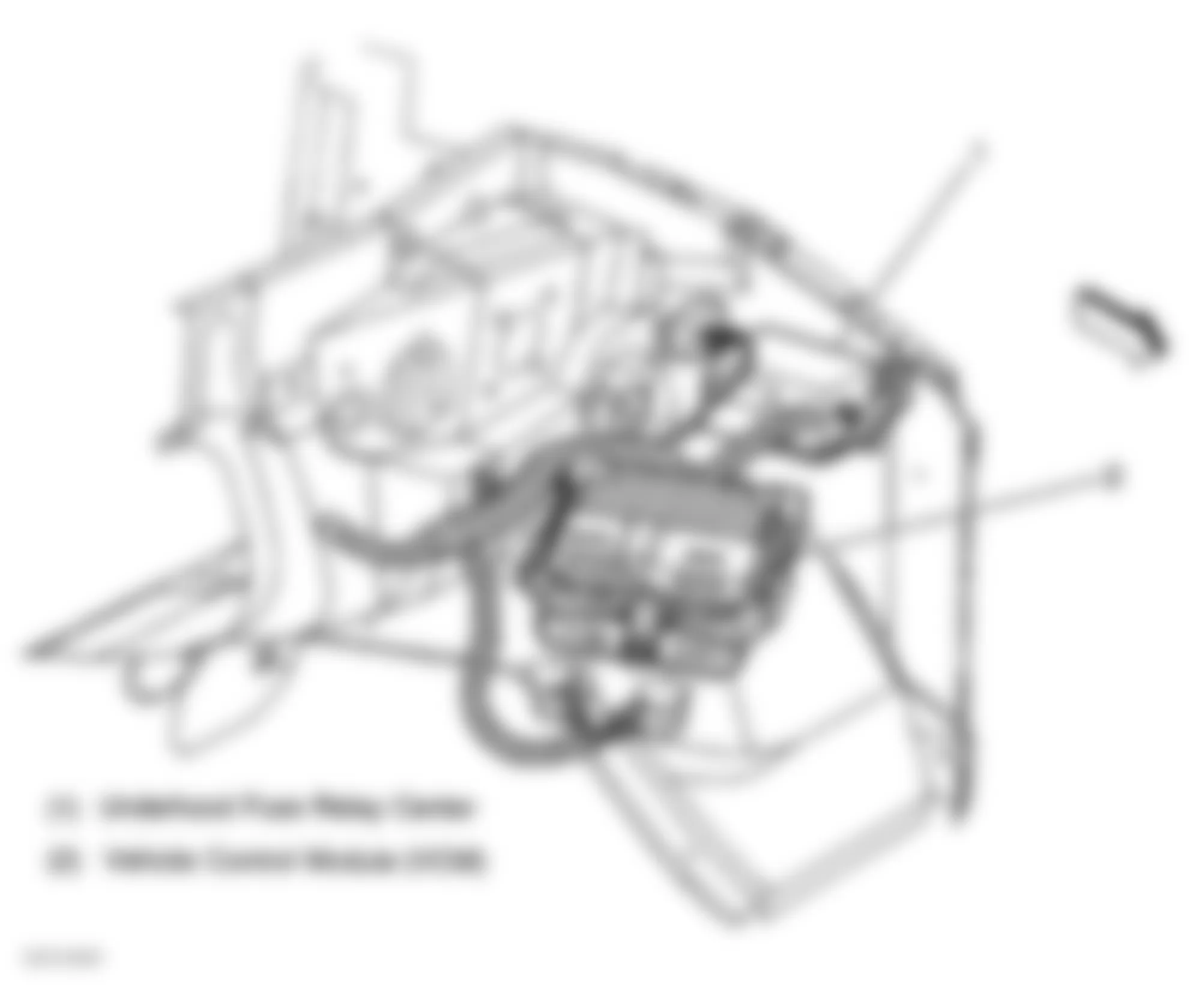 Chevrolet RV Cutaway G3500 1998 - Component Locations -  Locating Underhood Fuse-Relay Center