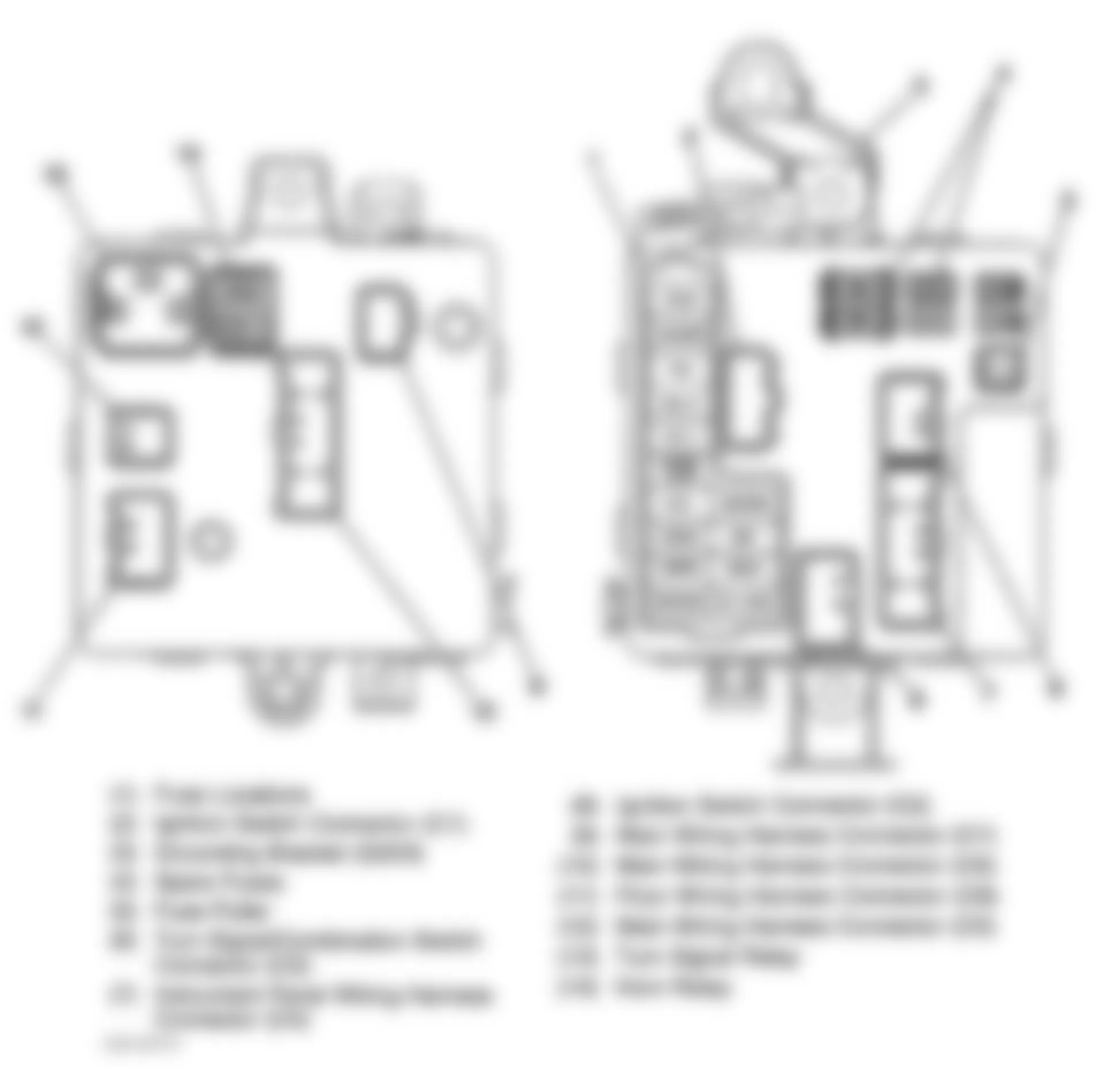 Chevrolet Metro 1999 - Component Locations -  Identifying Junction Block Components