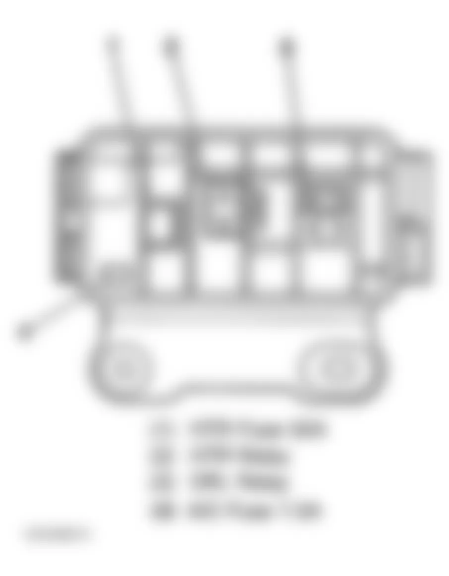 Chevrolet Prizm LSi 1999 - Component Locations -  Fuse & Relay Block 3 - View & Identification