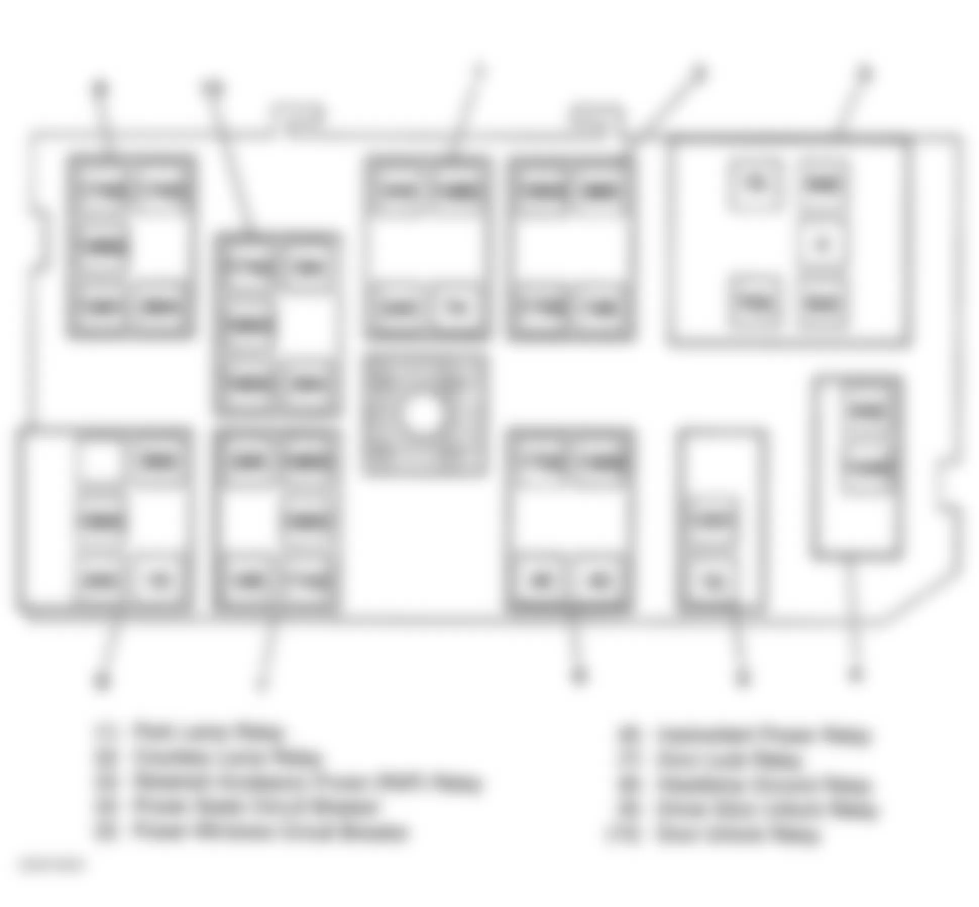 Chevrolet S10 Pickup 1999 - Component Locations -  Identifying Body Relay Block Components (Except Envoy)