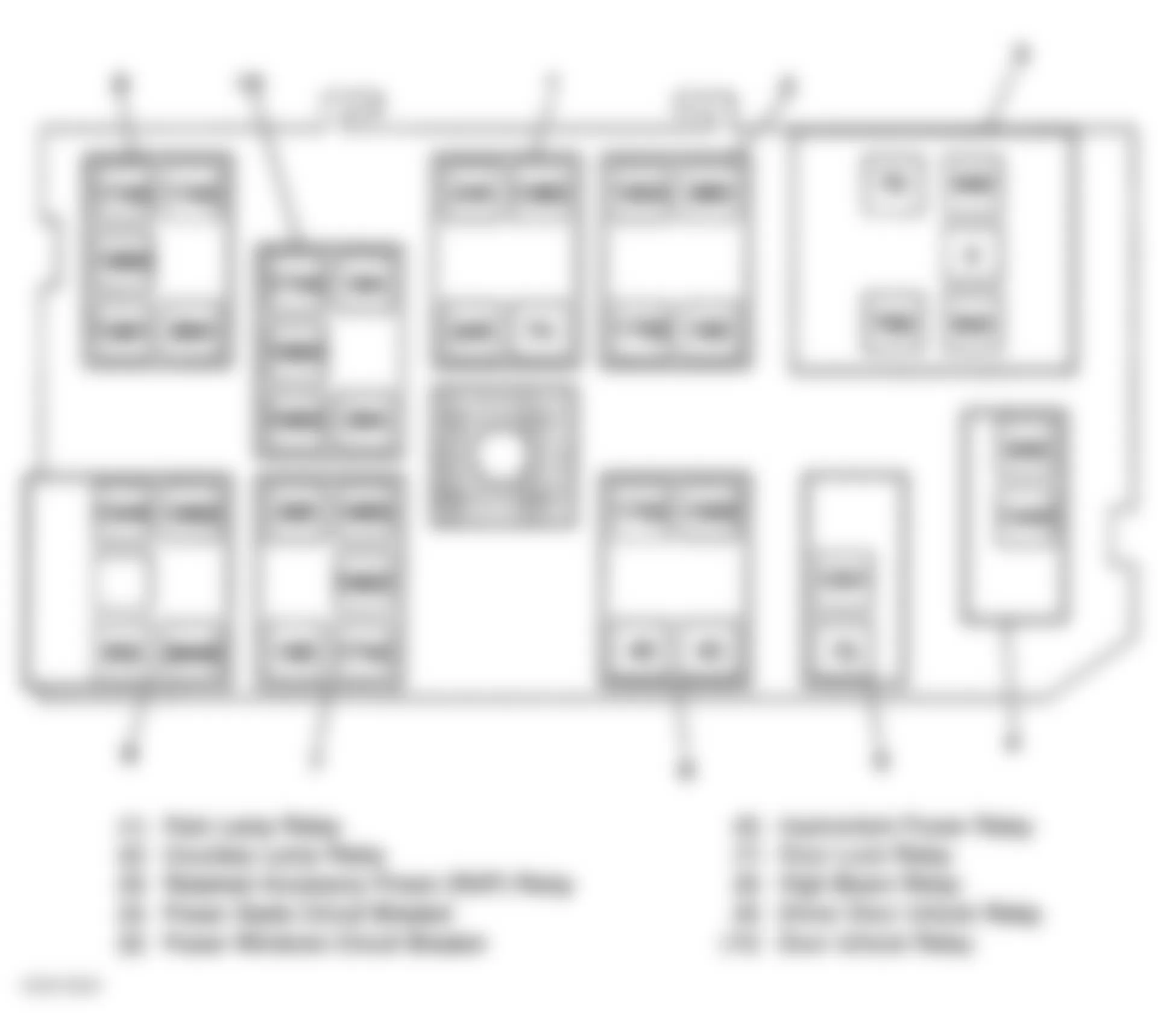 Chevrolet S10 Pickup 1999 - Component Locations -  Identifying Body Relay Block Components (Envoy)