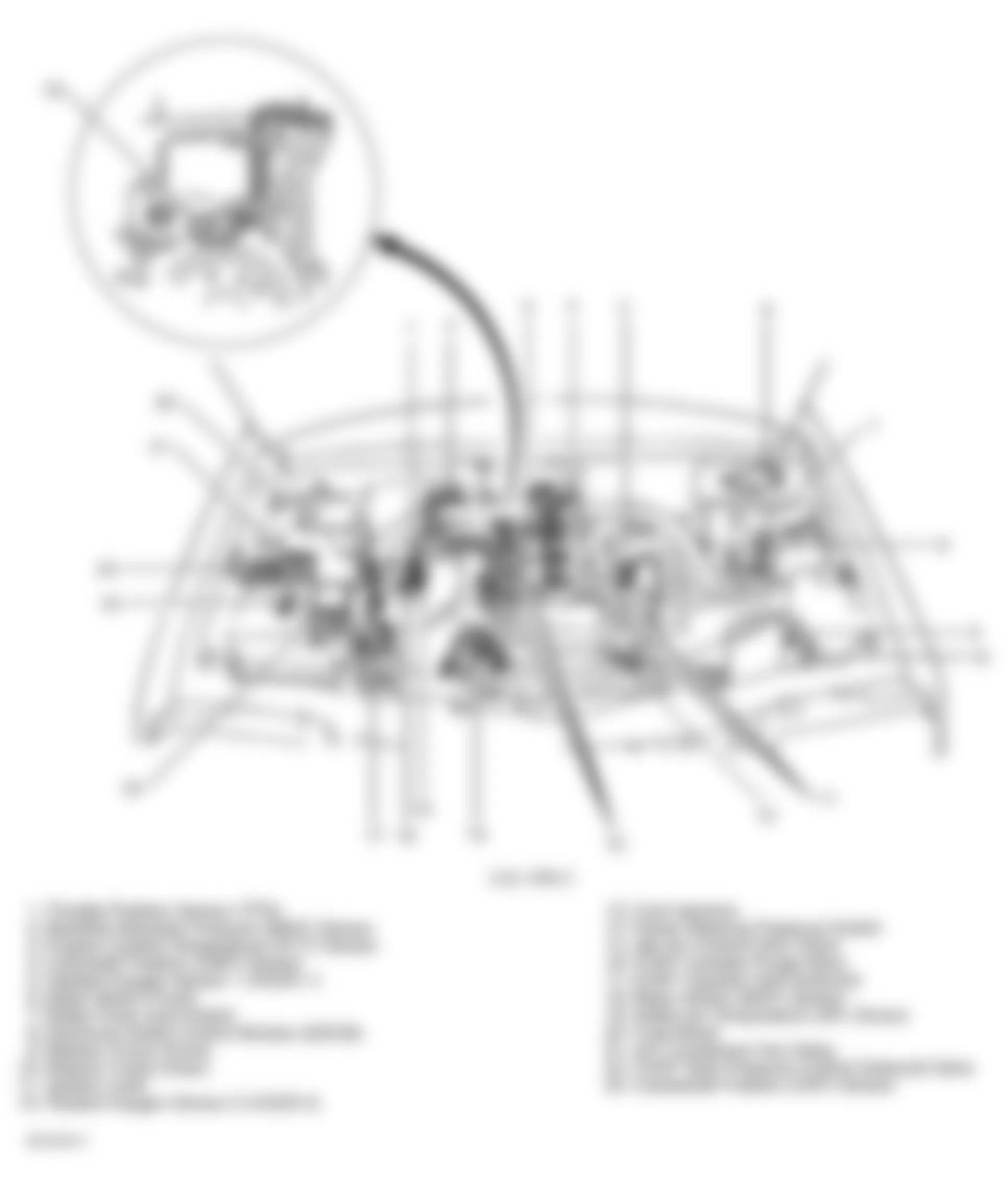 Chevrolet Tracker 1999 - Component Locations -  Engine Compartment (2.0L VIN C)