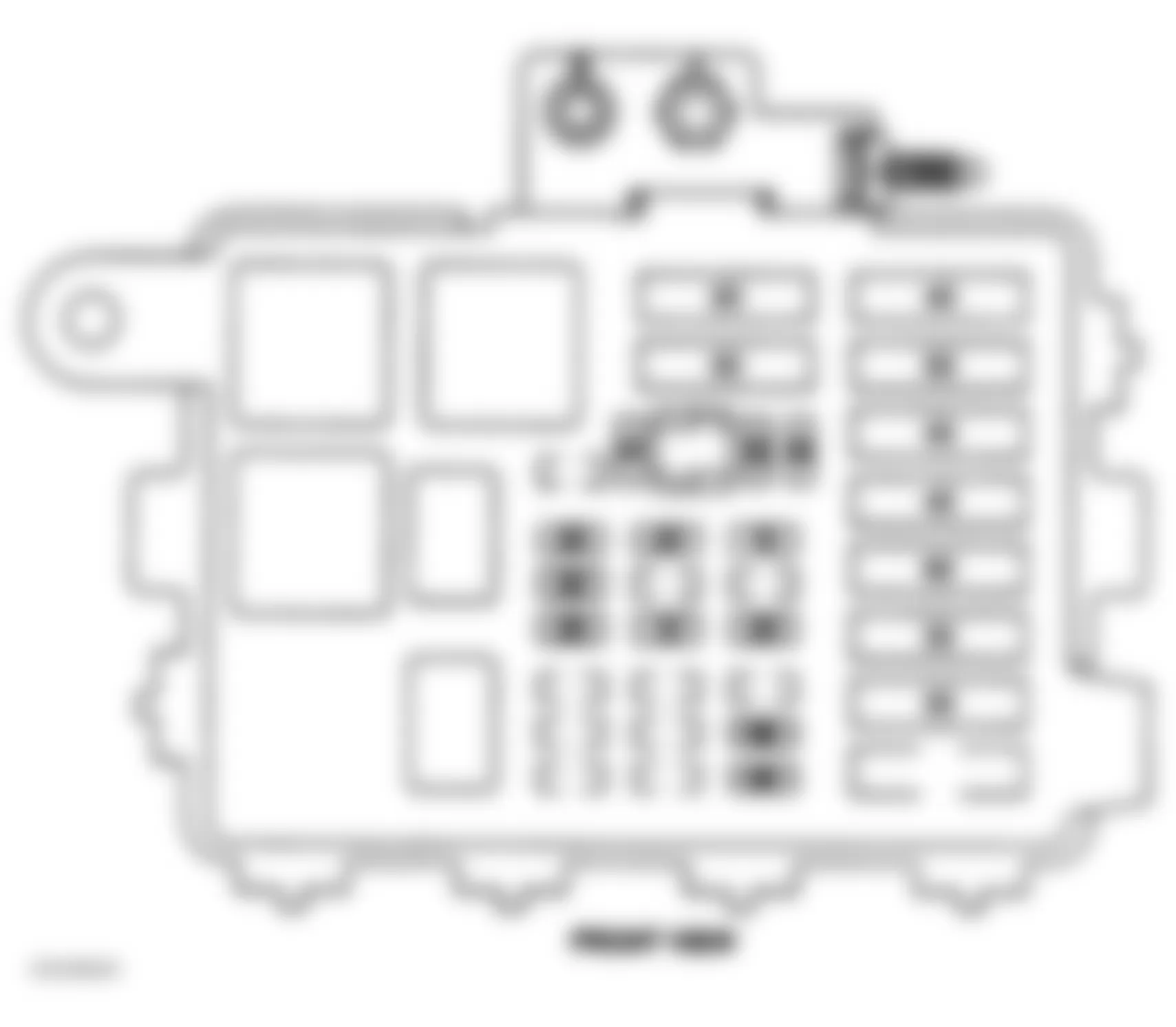 Chevrolet Astro 2000 - Component Locations -  Front View of Underhood Fuse-Relay Center (1997-98)