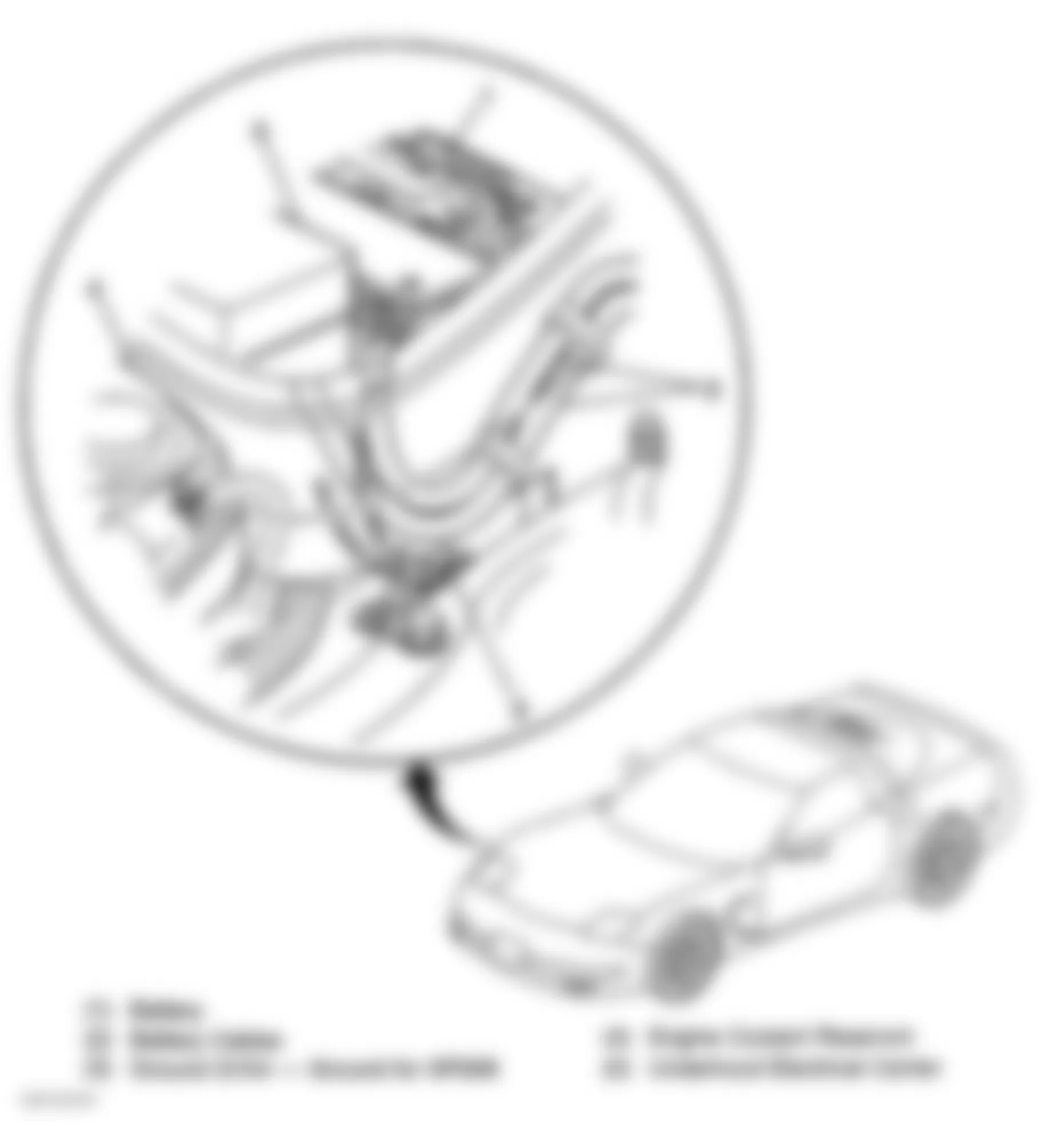 Chevrolet Corvette 2000 - Component Locations -  Locating Underhood Electrical Center