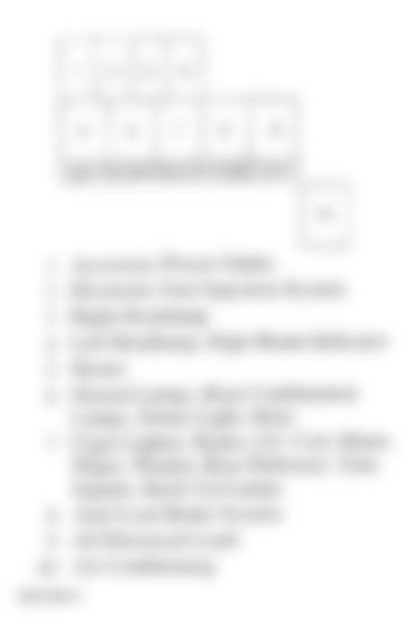 Chevrolet Tracker 2000 - Component Locations -  Engine Compartment Fuse Block - Identifying Components & Legend