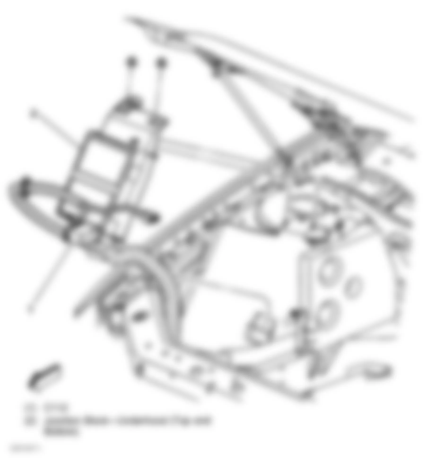 Chevrolet Impala 2002 - Component Locations -  Locating Top & Bottom Underhood Compartment Fuse Block