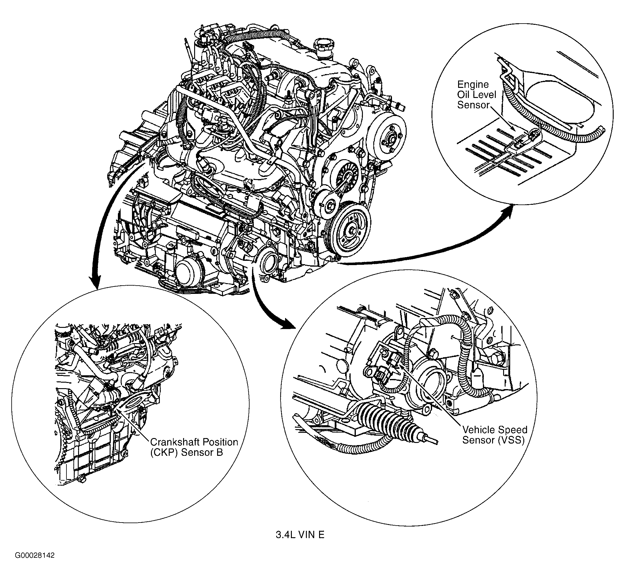 Chevrolet Monte Carlo SS 2002 - Component Locations -  Right Side Of Engine (3.4L VIN E)