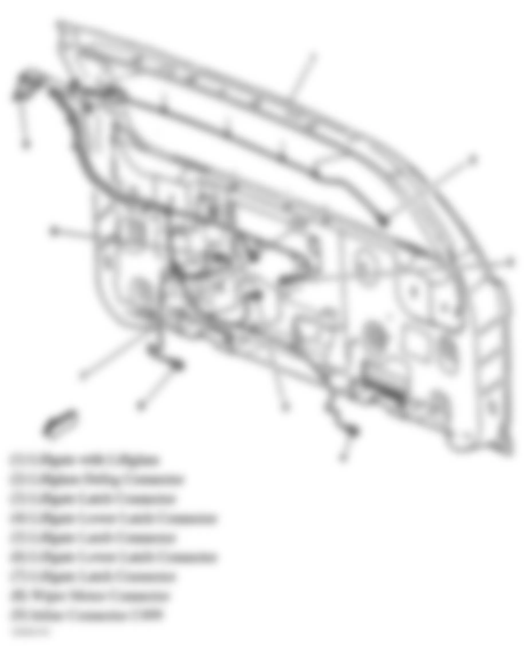 Chevrolet Avalanche 2500 2004 - Component Locations -  Lift Gate Wiring Harness